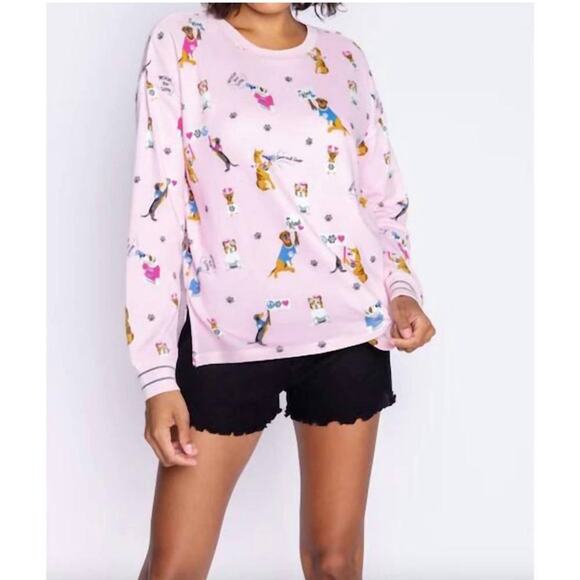 PJ Salvage Women's Woof For Love LS - Blush - Medium - New with tags - Picture 1 of 7